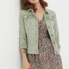 Tasha Light Green Denim Jacket