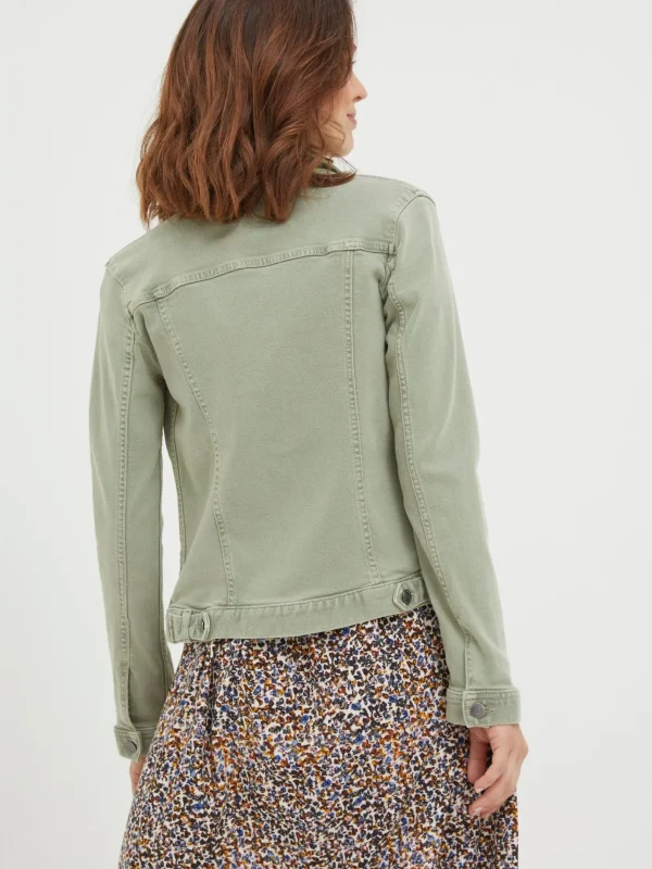 Tasha Light Green Denim Jacket