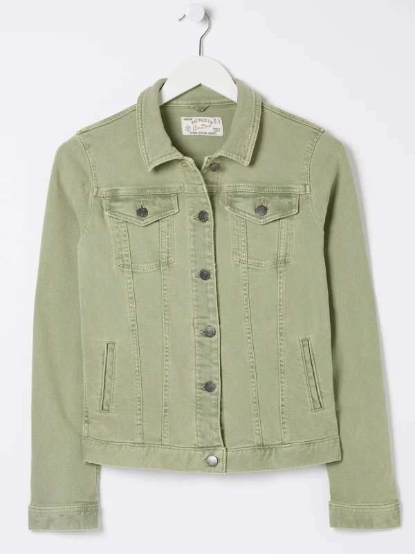 Tasha Light Green Denim Jacket