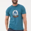 Teal Blue 100% Cotton Bear Snow Globe T-Shirt