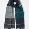 Teal Blue Oscar Check Scarf