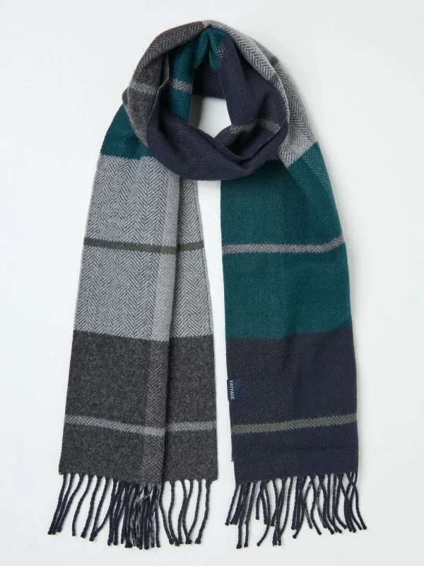 Teal Blue Oscar Check Scarf