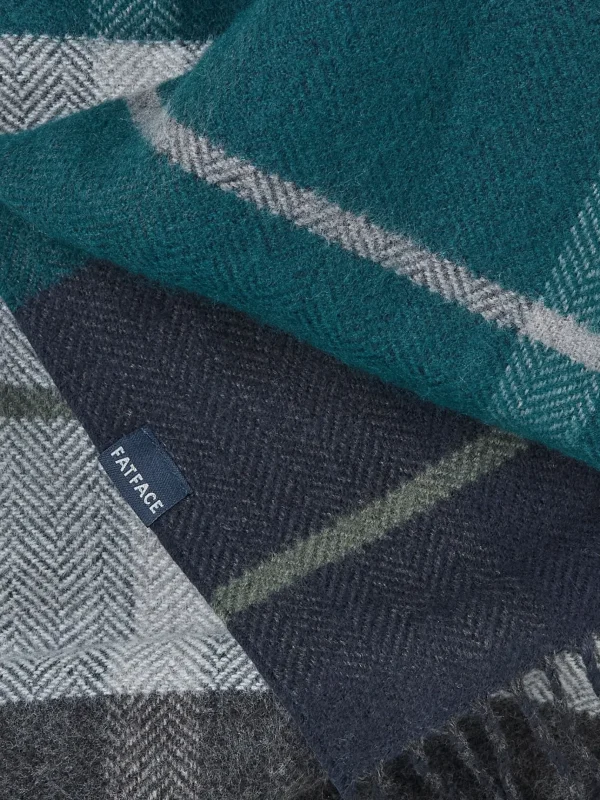 Teal Blue Oscar Check Scarf