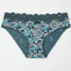 Teal Blue Peacock Floral Mini Knickers