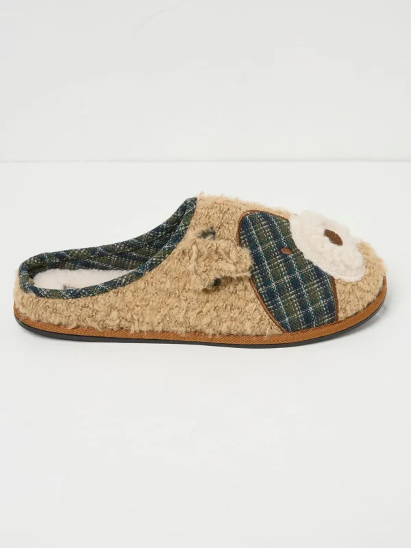 Tobi Tan Brown Terrier Dog Slippers