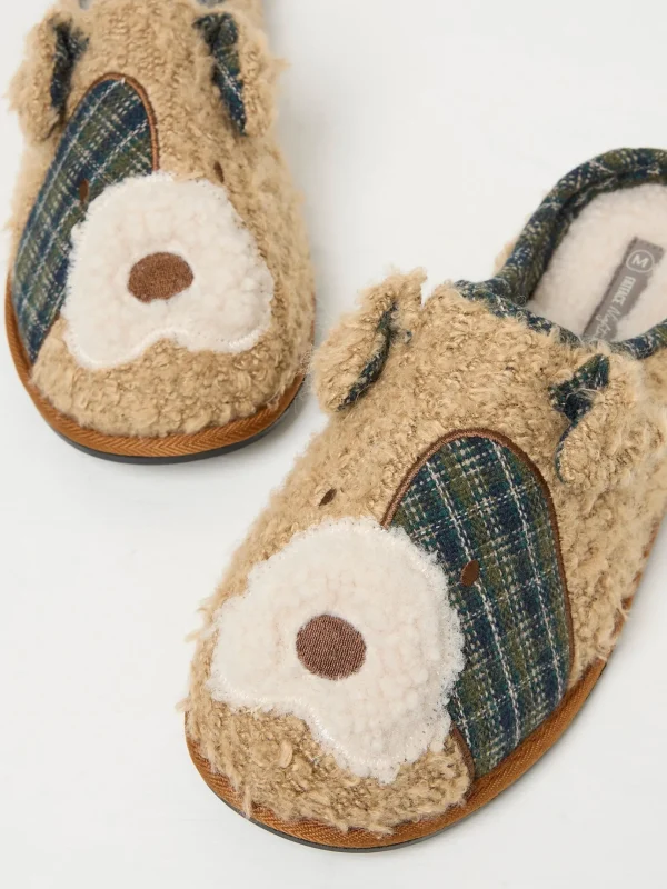 Tobi Tan Brown Terrier Dog Slippers