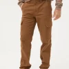 Wardly Brown Tan Canvas Cargo Trousers