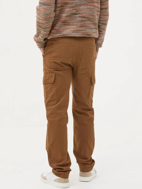 Wardly Brown Tan Canvas Cargo Trousers