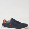 Wells Blue Leather Runner Trainers