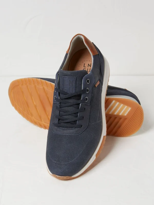 Wells Blue Leather Runner Trainers