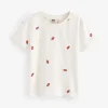 White Fruit Emb 100% Cotton T-Shirt