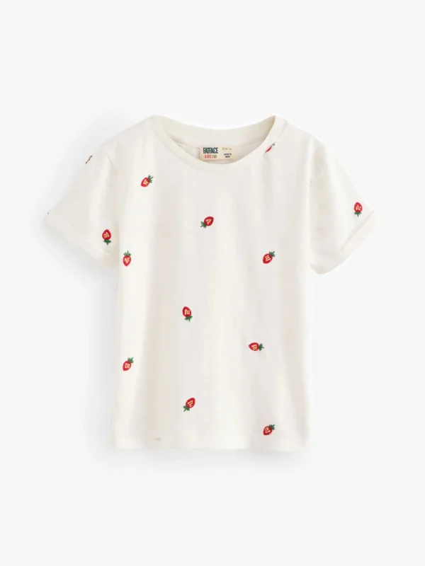 White Fruit Emb 100% Cotton T-Shirt