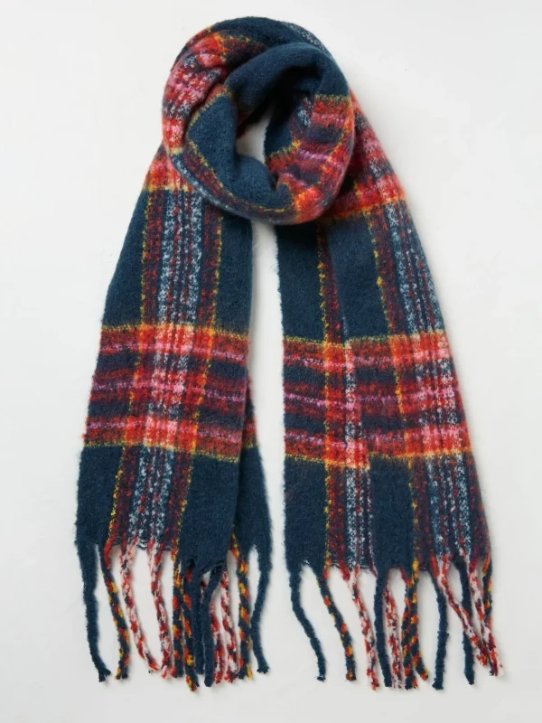 Winnie Navy Check Scarf