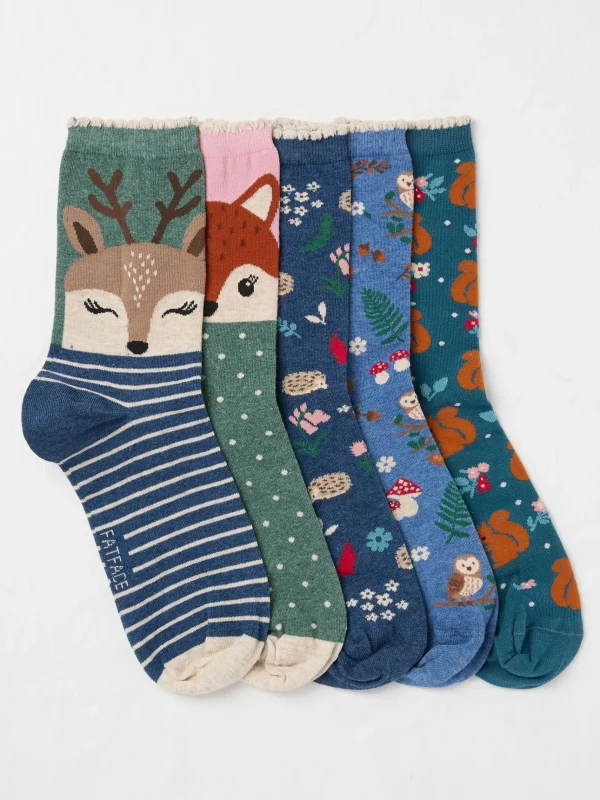 Woodland Women's Socks 5 Pack (size 4-7)