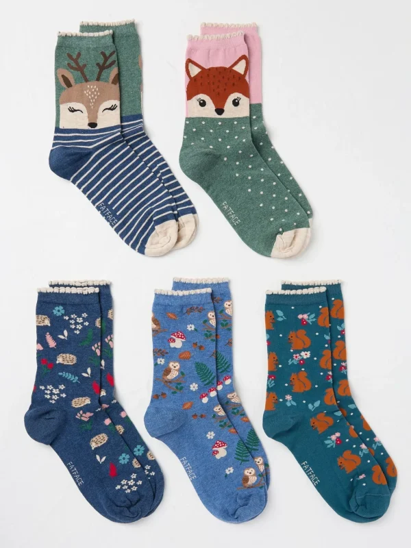 Woodland Women's Socks 5 Pack (size 4-7)