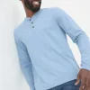 Woodside Light Blue Long Sleeve Henley T Shirt