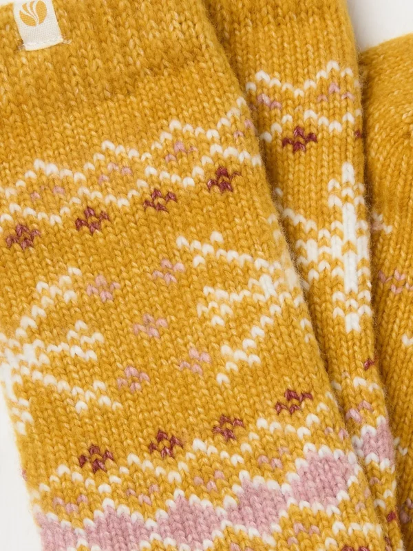 Yellow Fairisle Pattern Supersoft Socks